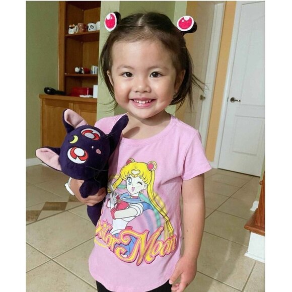 Girls' Sailor Moon Short Sleeve Graphic T- Shirt - Pink-M (7/8) - Picture 3 of 4